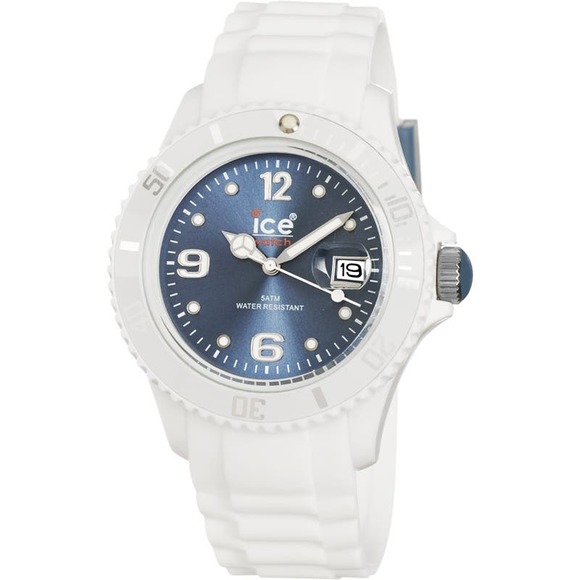 Ice Watch White w/ Blue Face Wristwatch Silicone Bracelet - The battery is dead - Picture 1 of 3